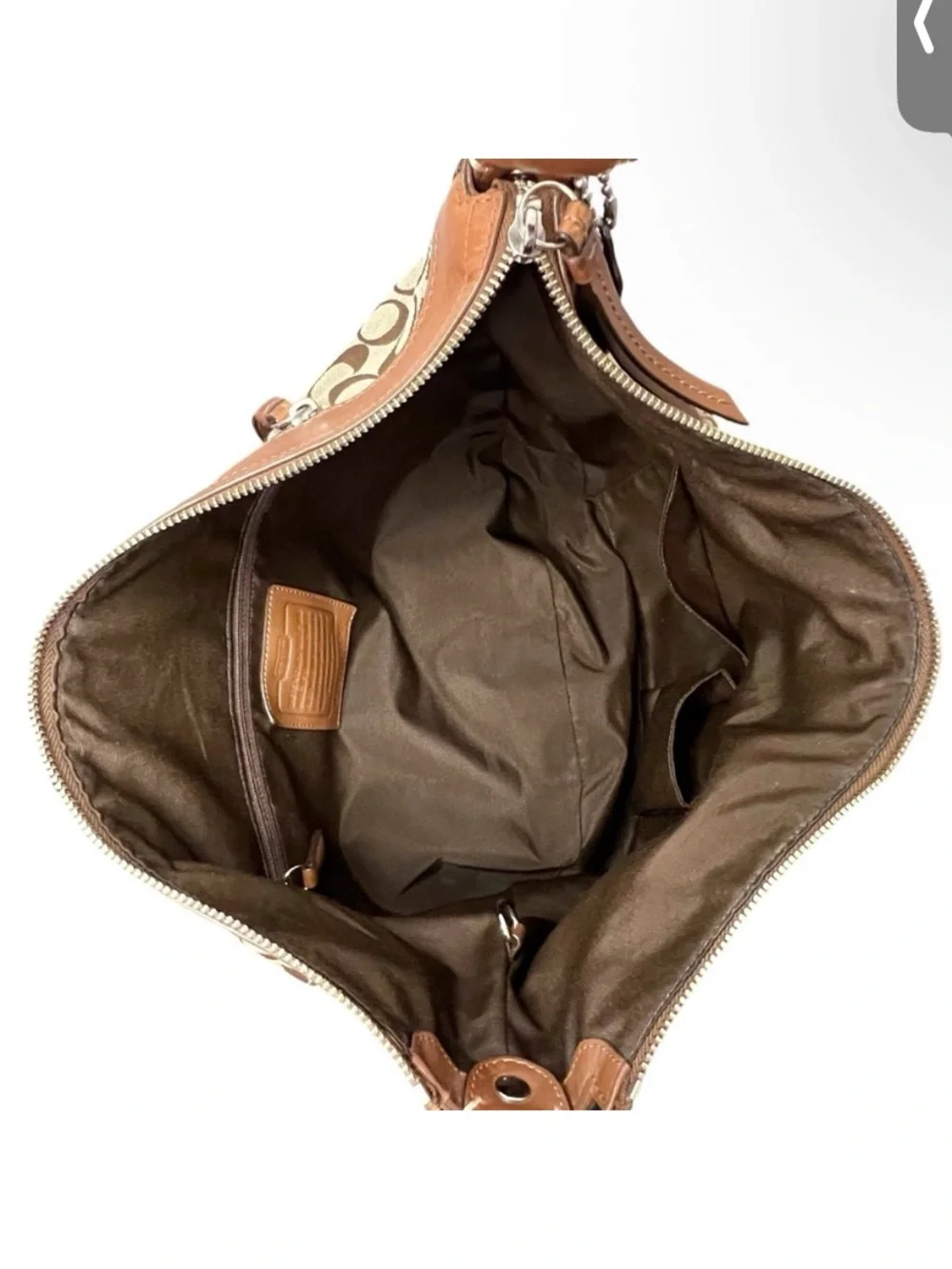 Coach SoHo Brown Leather and Signature Jacquard Shoulder Bag - Picture 4 of 14